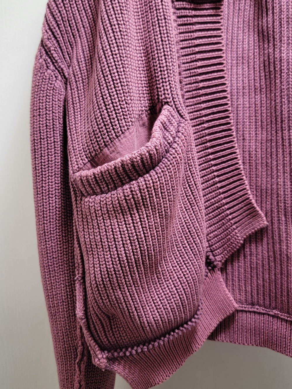 We The Free Mauve Open-Front Pocket Cardigan Sweater - Picture 3 of 5